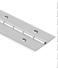 Heavy Duty 48 Inch Stainless Steel Piano Hinge Continuous Cabinet Door Hardware 2 Inch Wide With Included Screws close-up showing hinge and screws.