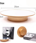 Heavy Duty 360 Degree Motorized Rotating Display Stand Turntable For Mannequin Heads And Wigs, 25cm diameter, USB powered gold design.