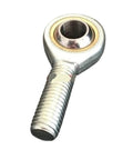 4 Pack Sa10 Sal10 Pos10 Rod End Bearings With 10Mm Male Thread Metric Outer Design Heavy Duty Sealed Joints For Slick Operation And Built Tough Daily Grind In Garage Workshop Projects close-up of a silver rod end bearing with threaded shaft and sealed joint.