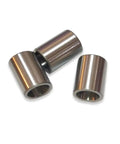 Heavy Duty Bearing Steel Sleeve Bushing For Precision Shaft Fit, three silver bushings showcasing wear-resistant material.