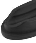 Corner view of Front Wheel Riser Block for Indoor Bike Trainer Stand with non-slip floor protection pad in black.