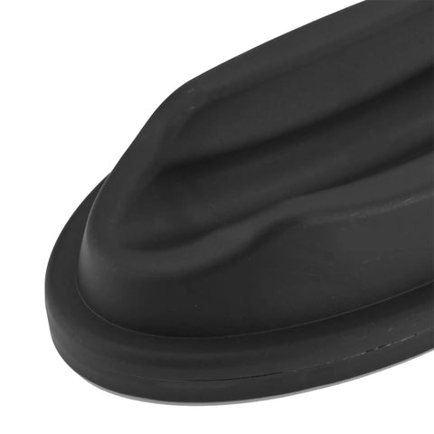 Corner view of Front Wheel Riser Block for Indoor Bike Trainer Stand with non-slip floor protection pad in black.