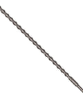 Side view of 3/8 in x 18 in masonry drill bit (SDS Plus) for concrete, with twisted flutes.