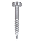 Close-up of a zinc plated pocket hole screw for hardwoods, 1 inch long, PH2 square drive. Pocket Hole Screws For Hardwoods 1 Inch Long Pack Of 500 Fine Self Cutting Threaded Square Drive PH 6 X 25 Pro Grade Woodworking Fasteners For Built To Last Joints.