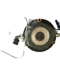 DLTZ2 series electromagnetic motor brake, front view, round black housing with central splined shaft