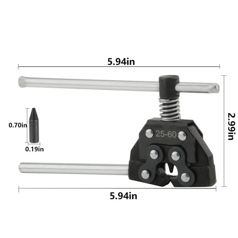 Breaker Cutter Tool For Motorcycle Roller Chain Detacher Fits 25 35 41 40 50 60 Links, Built From High Carbon Steel with dimensions