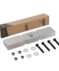 Crush Every Bump And Clean Up Your Cart Setup With This Heavy Duty One Inch Front End Lift Block Built For Club Car Ds Gas And Electric Models Featuring Precision Billet Aluminum Construction For Rock Solid Low Profile Tire Clearance, showcasing aluminum block with bolts and washers.