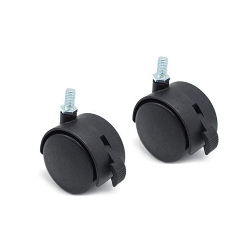Close-up of 4 Pieces M8 Swivel Stem Caster Wheels With Locking Brakes Nylon Replacement Caster For Furniture Wheel Diameter 39mm