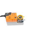 Drop In 10Nm Damper Actuator With No Sweat Mounting For Hvac Vent Balancing And Building Automation Systems Nma060 Nm230a C173, top view showing orange housing and mount.