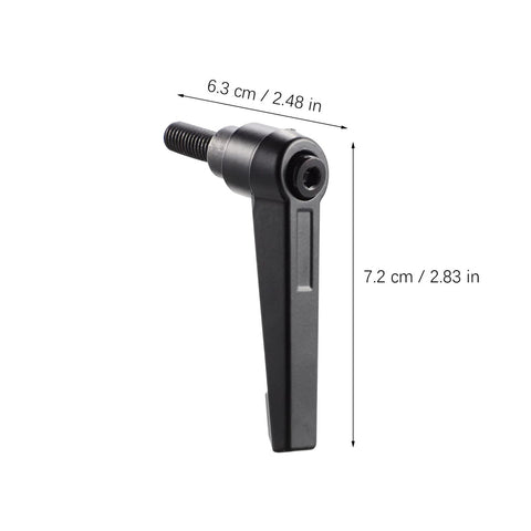 Side view of Three Piece Zinc Alloy Clamping Lever Thumb Ratchet For Trailer Jack Handle Ratcheting Wrench with size dimensions.