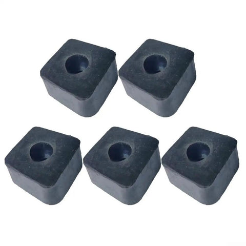 Five Pack Rubber Shock Absorbing Pads For Gym Equipment Anti Slip Feet Bumpers With 16mm Hole 46x46x25mm Floor Protectors