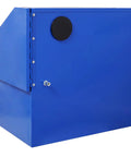 Side view of 110L Bench Top Sandblast Cabinet Blue Finish With LED Lighting And Built In Blast Gloves Beefy Sandblasting System
