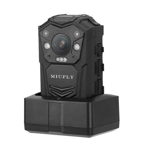 1296P HD Police Body Camera With 2 Inch LCD Display, Night Vision, 32GB Built In Memory, GPS Tracking, Password Lock on base