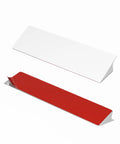 No Sweat Peel And Stick Finger Pull Handles For Cabinets, Screwless Adhesive Drawer Knobs bonding to surfaces, red and white color.