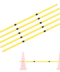 Five Pack Replacement Poles For Dog Agility Jump Sets, 41 inch long yellow plastic rods with cone free design