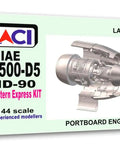 1/144 IAE V2500-D5 Resin Accessory Kit For MD-90 Aircraft box with detailed engine rendering, Eastern Express compatible.