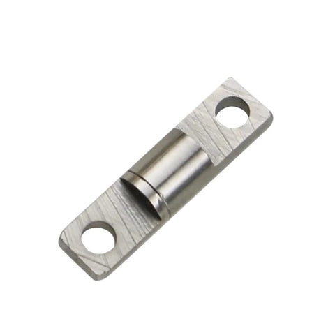 Bearing hinge component with silver finish, ball-bearing door hinge with two mounting holes and central shaft
