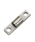 Torque hinge shaft: metal embedded hinge component with two mounting holes at ends