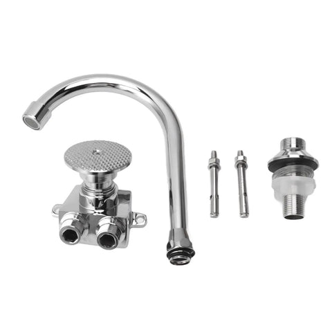 Fauitay Foot Pedal Faucet Hands Free Kitchen Faucet with Touchless Foot Control Valve for Standard Kitchen Sinks, chrome finish components.