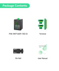 Package contents of Industrial 16 Port Full Gigabit L3 Managed PoE Switch With Four 10G SFP Uplinks And A 370W PoE Budget
