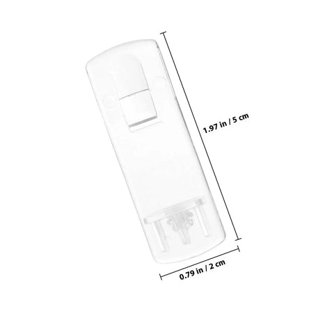Clear Cabinet Shelf Pegs 25 Pack Rectangular Shelf Clips quick install, transparent, 1.97 x 0.79 inches with dimensions visible