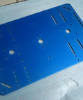 6061 Aluminum Alloy Beefy Panel Mount Plate For 4WD Smart Robot Car Chassis DIY Kit Yellow 300 mm By 200 mm By 3 mm Heavy Duty Metal Frame Plate With Four Millimeter Holes For Easy Hardware Mounting And Precise Fit.
