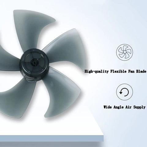 Built Heavy High Velocity Wall Fan Air Circulator With Three Speed Tilting And Oscillating Motion To Blast Away Summer Heat And Keep Your Home Office Garage Chill All Copper Motor Design fan blades close-up