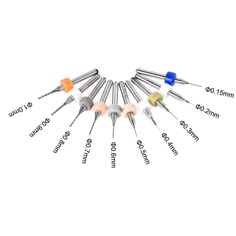 Micro Tungsten Carbide PCB Drill Bits Set 0.15mm To 1.0mm For Jewelry CNC Engraving And Circuit Board Work DIY Friendly 10 Pcs