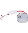 Heavy Duty 24 Volt DC Motor For Fans Heaters And Stands With Super Smooth 20Rpm Speed And Reversible Cw Ccw Rotation To Fix Your Appliances Fast, showing metal motor with wires.