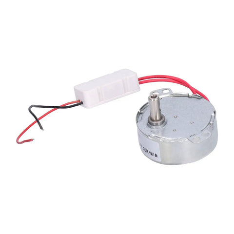 Heavy Duty 24 Volt DC Motor For Fans Heaters And Stands With Super Smooth 20Rpm Speed And Reversible Cw Ccw Rotation To Fix Your Appliances Fast, showing metal motor with wires.