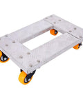 Heavy Duty Aluminum Moving Dolly For Furniture And Appliances, 800 Lb Capacity, 4 TPU Swivel Casters With Brakes, Anti Slip Deck