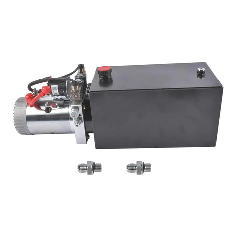 Beefy 10 Quart Hydraulic Power Unit With 1.6KW 12V DC Motor Double Acting Pump 3200 PSI Max Heavy Duty Metal Reservoir
