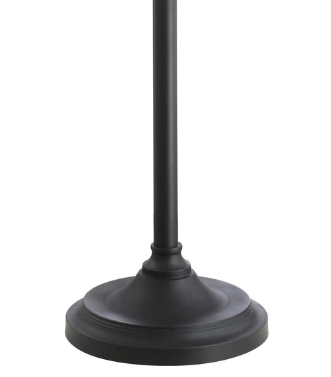 Base of 60 Inch Oil Rubbed Bronze Mercury Glass LED Floor Lamp With Grey Linen Drum Shade Classic Tall Standing Lamp For Living Room