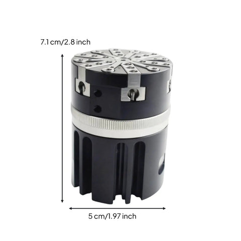 Pro Grade Pneumatic Gripper Cylinder Clamp With Six Jaw Layout For Uniform Expansion And Tight High Precision Holding Adjustable Stroke For Reliable Automation And Robotic Pick And Place Systems, 7.1 cm x 5 cm