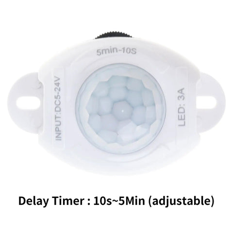 Low Voltage Motion Sensor Light Switch with adjustable delay timer and PIR detector for cabinet LED strips