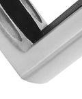 Close-up of Sliding Shower Door Bottom Guide 304 Stainless Steel Replacement Parts For Frameless Glass Doors And Sliding Barn Door Track Hardware Durable Corrosion Resistant Shower Floor Guide showing stainless steel material detail.