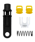 Transmission Shifter Cable Linkage Bushing Repair Kit OEM 52855956AG, black and yellow bushings with spring
