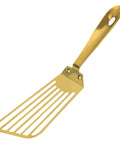Snailhouse slotted spatula, gold stainless steel, high-heat fish turner for kitchen use