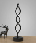 Spiral LED Table Lamp With Dimmer In Slick Black Finish Touch Control Bedside Light With Three Color Temperatures 15.8 Inch