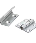Rugged Aluminum 120 Degree Limit Hinge for Industrial Machinery and Hardware showing open and closed positions.