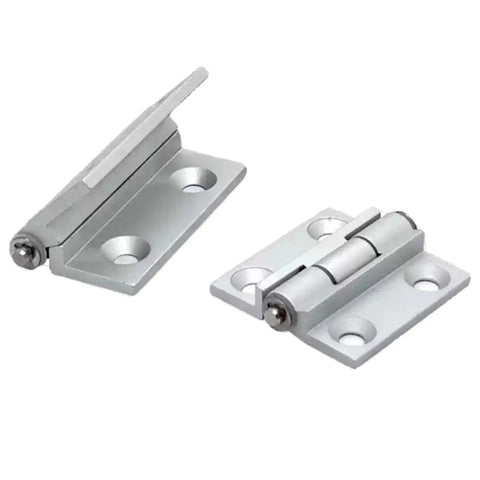 Heavy Duty 120 Degree Limit Hinge For Industrial Electrical Machinery And Automation Hardware Knockout Build, compact silver brackets.