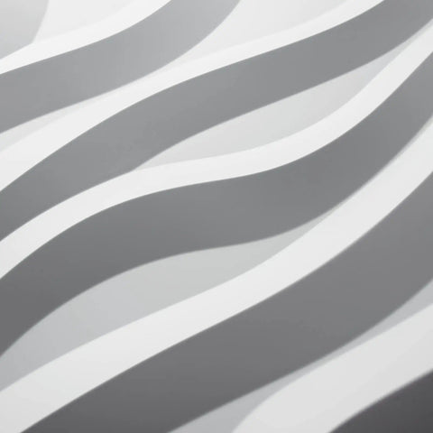 PVC 3D Wall Tile Flowing Wave White Paintable Panel Kit 19.7 By 19.7 Inches Pack Of 12 Covers 32 Sq Ft Waterproof Fire Resistant Easy DIY Install