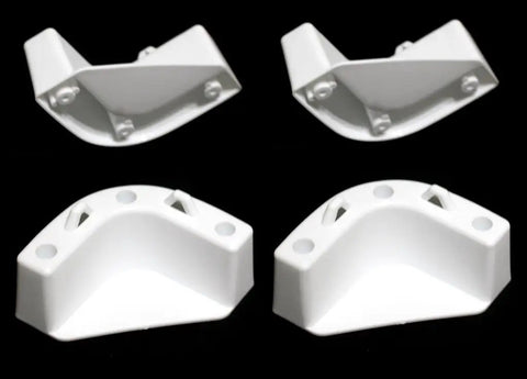 Boat Marine Cooler Mounting Kit Set Of 4 Corner Brackets With Loops For Permanent Mounting Of Coolers, Tackle Boxes And Gear To Boat Floor Or Deck So Your Gear Stays Locked In Place White Finish