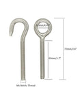 10Pcs M6 Stainless Steel Ring Eye Bolts Set With Welded Closed Eyes Rod Eye Screws Includes 20 Nuts And 40 Washers, M6 metric thread