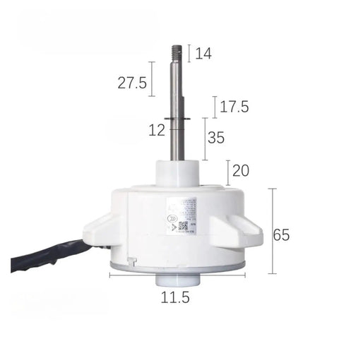 Heavy Duty Outdoor DC Fan Motor For Air Conditioner Unit Replacement, High Efficiency Industrial Grade Spare Part, Durable Condenser Fan Motor For Outdoor AC System, white motor with shaft