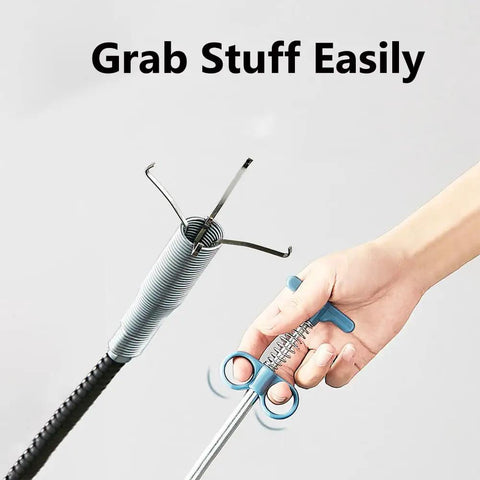 Extra Long 120 Inch Sewer Cleaning Hook Grabber For Clogs In Kitchen Sink Bathroom Toilet And Shower Upgraded Stainless Steel Drain Snake Hair Catcher Slim Flexible Design For Easy Drain Cleanup