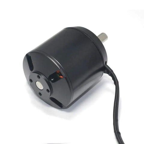 170KV Sensored Belt Brushless Motor for Electric Skateboard Longboard, side view, showing connectors and black finish
