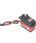 Premium Aluminum Alloy Servo Motor Built Tough Runs Smooth Whisper Low Noise Killer Pull Top Shelf Efficiency For Model Airplanes, side view with connector.