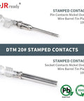 Beefy DTM 2-Pin Waterproof Sensor Connector Kit 4 pairs with 20 AWG stamped terminals pin and socket contacts displayed