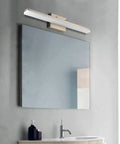 24 Inch Modern LED Vanity Light For Bathroom, Dimmable 24W, Brushed Nickel Finish, Cold White 5000K, mounted over mirror